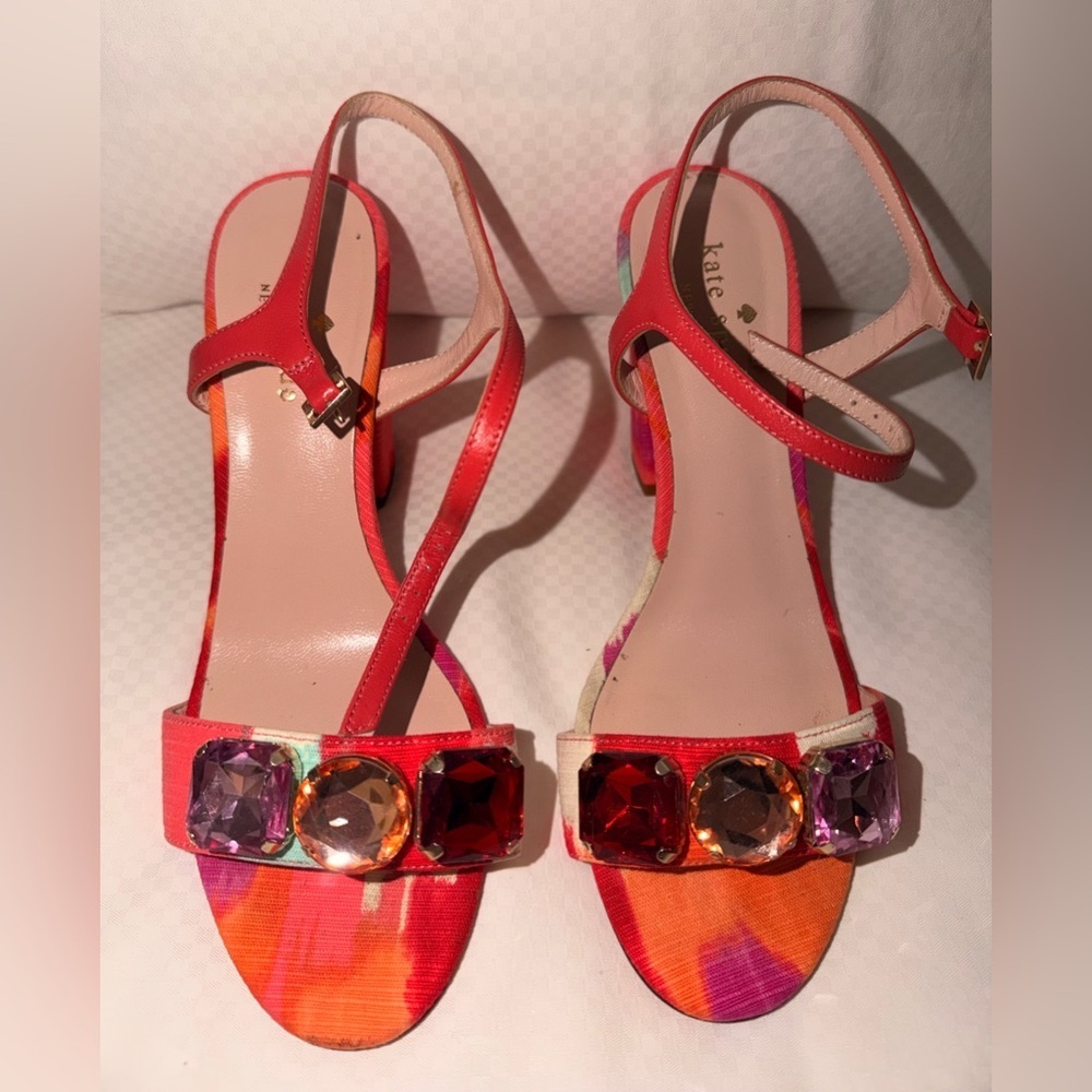 Kate Spade New York “Imorana” Jewel Block Heel Strappy Sandals